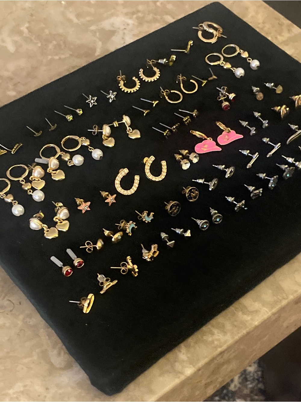 Lot 40 PAIR Gold Stud & Hoop Earring Set -PIERCED. NEW!!!